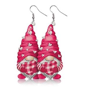 Valentine’s Day Gnome Faux Leather Earrings
